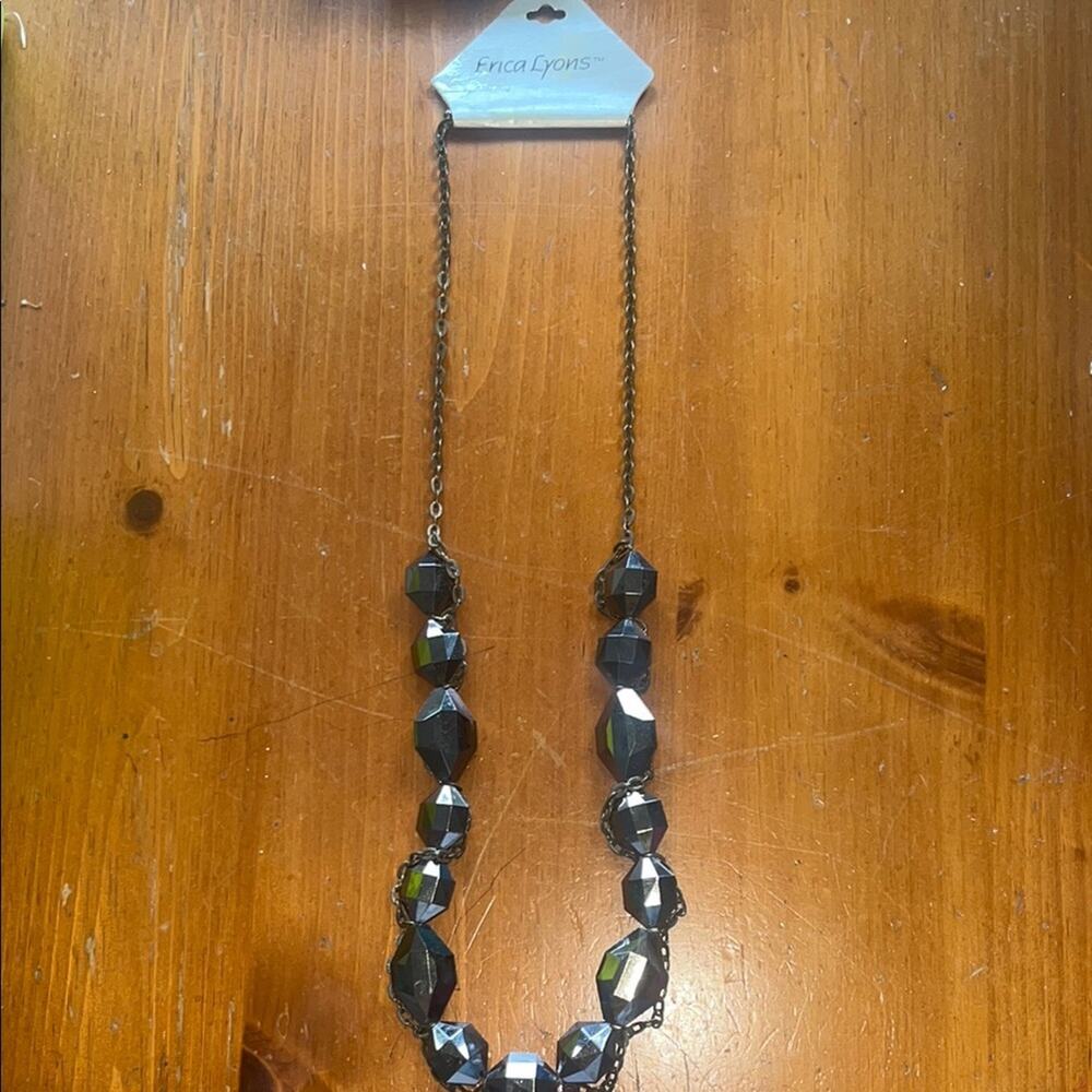 Erica Lyons Faceted Black Necklace
